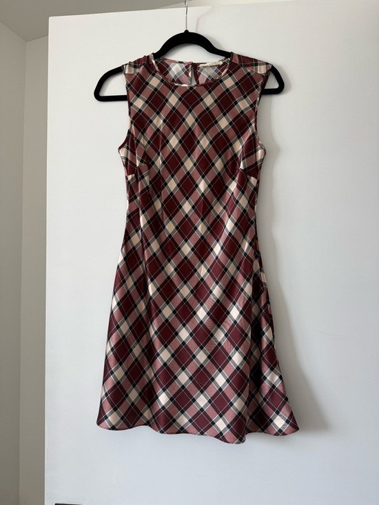 Doen Dresses & Skirts - Doen Alamere checked silk-satin mini dress